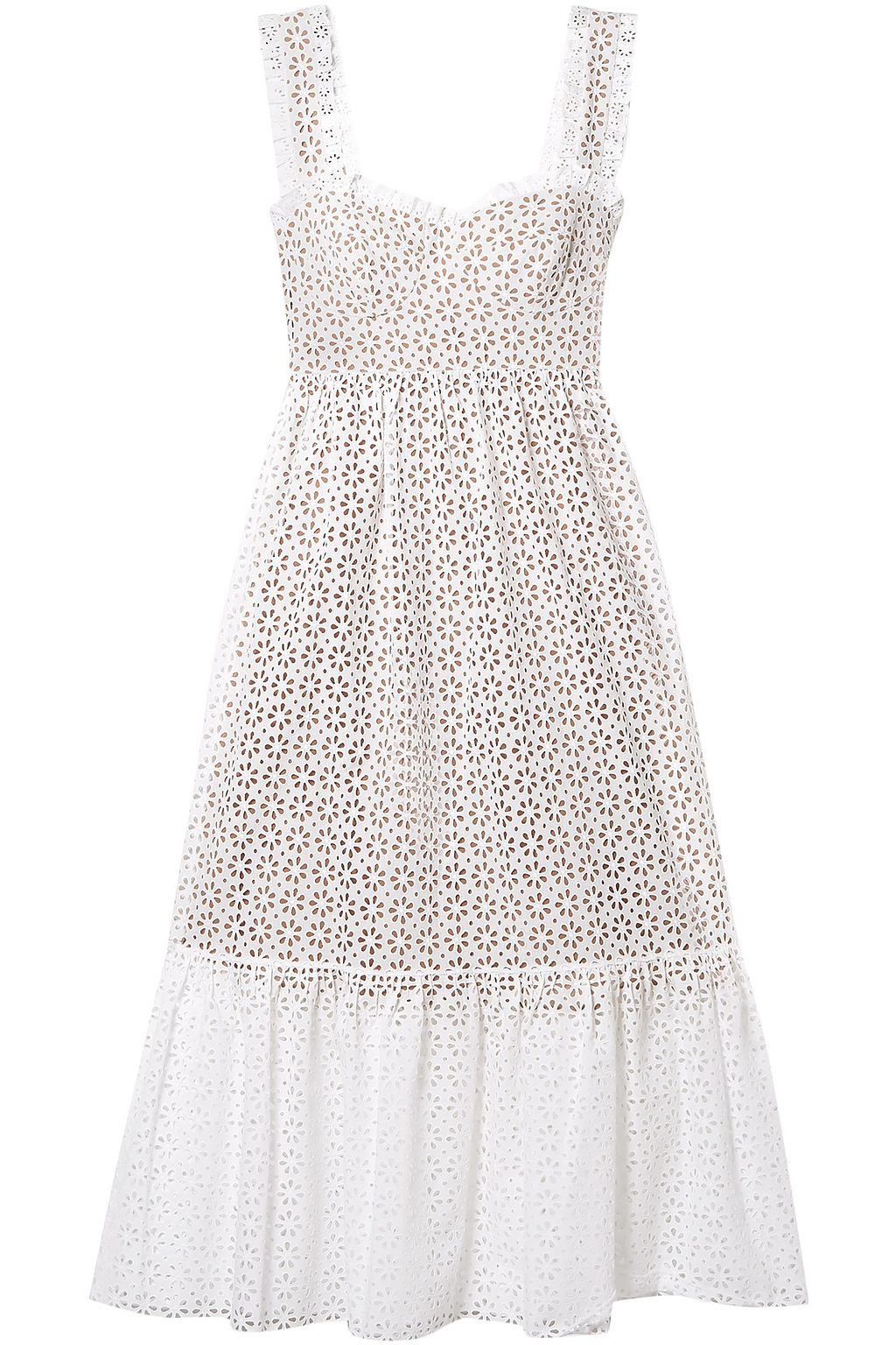 Broderie anglaise cotton midi dress 