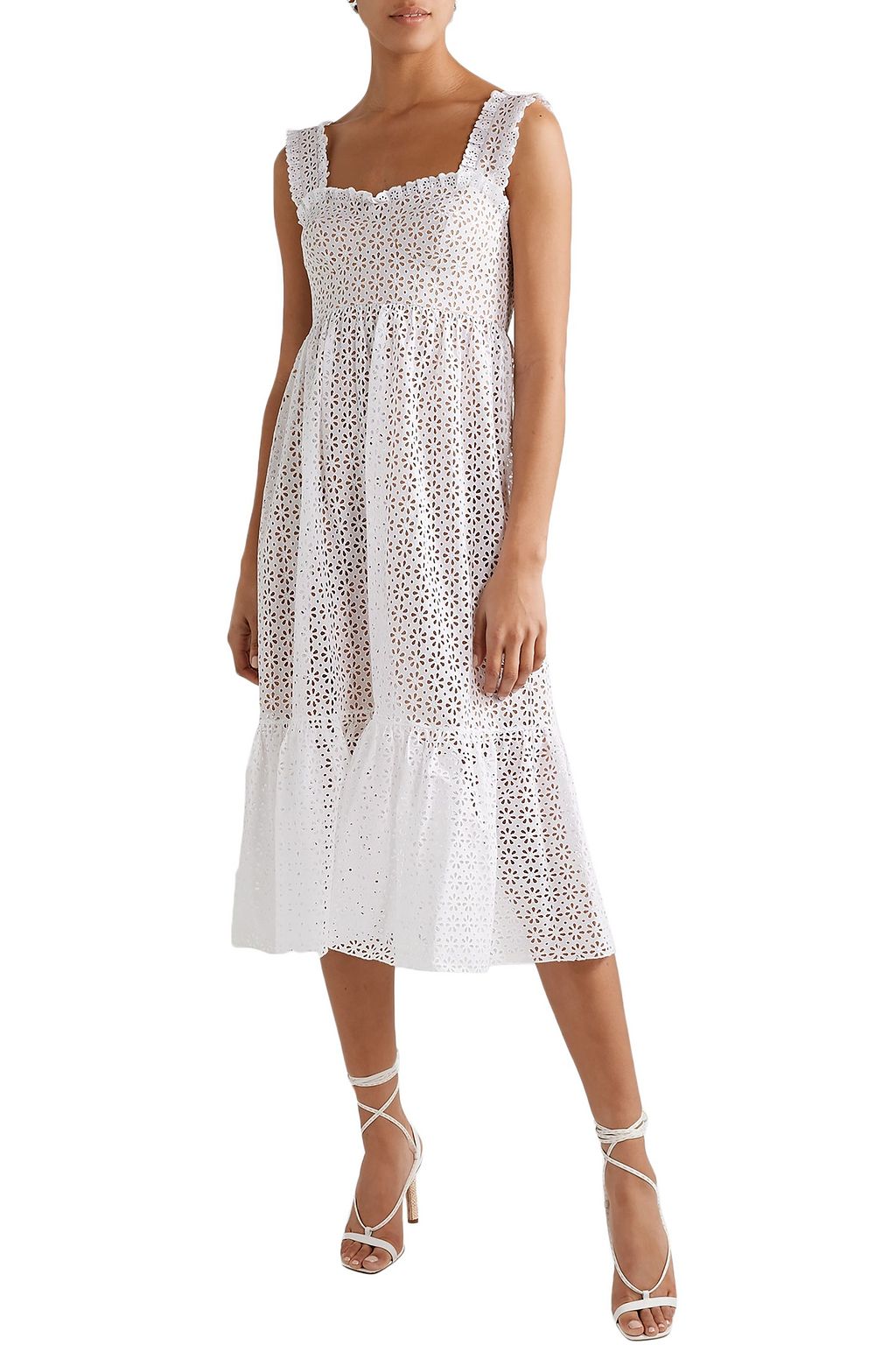 MICHAEL KORS COLLECTION Broderie anglaise cotton midi dress