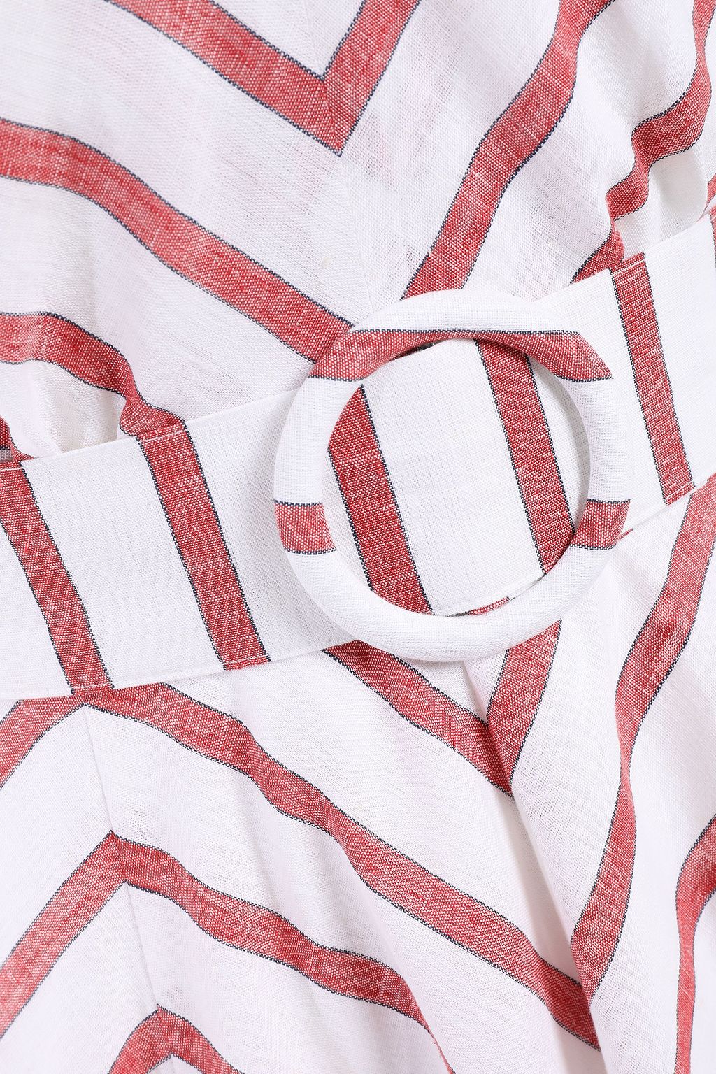 GÜL HÜRGEL Belted striped cotton and linen-blend gauze midi dress