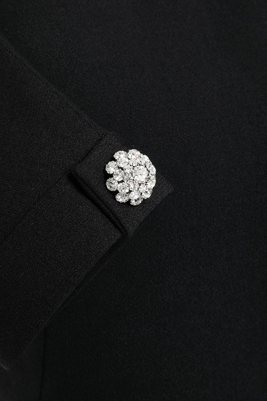 DOLCE&GABBANA Fluted crystal-embellished wool-blend crepe dress