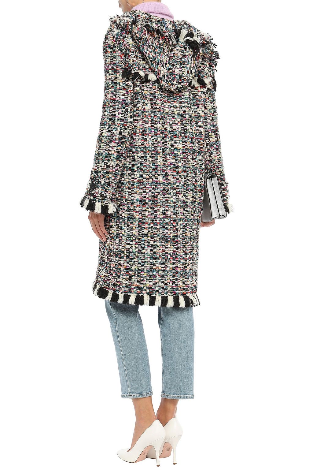 MISSONI Fringe-trimmed wool-blend tweed coat