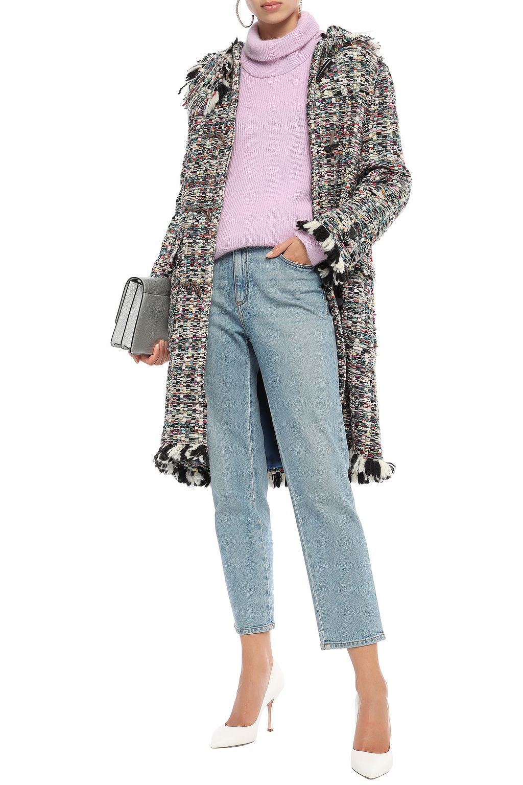MISSONI Fringe-trimmed wool-blend tweed coat