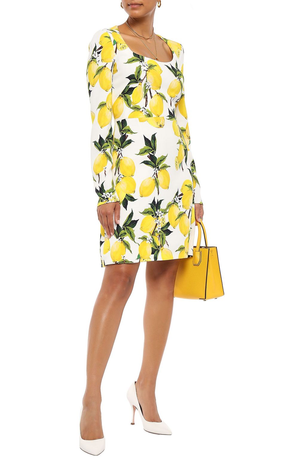 DOLCE&GABBANA Printed stretch-crepe dress