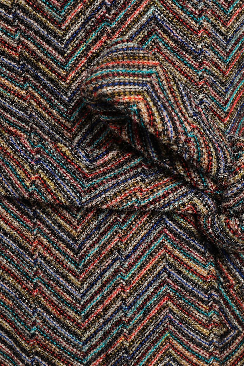 MISSONI Herringbone wool and cotton-blend jacquard coat