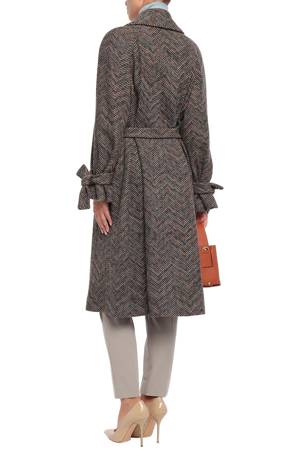 MISSONI Herringbone wool and cotton-blend jacquard coat