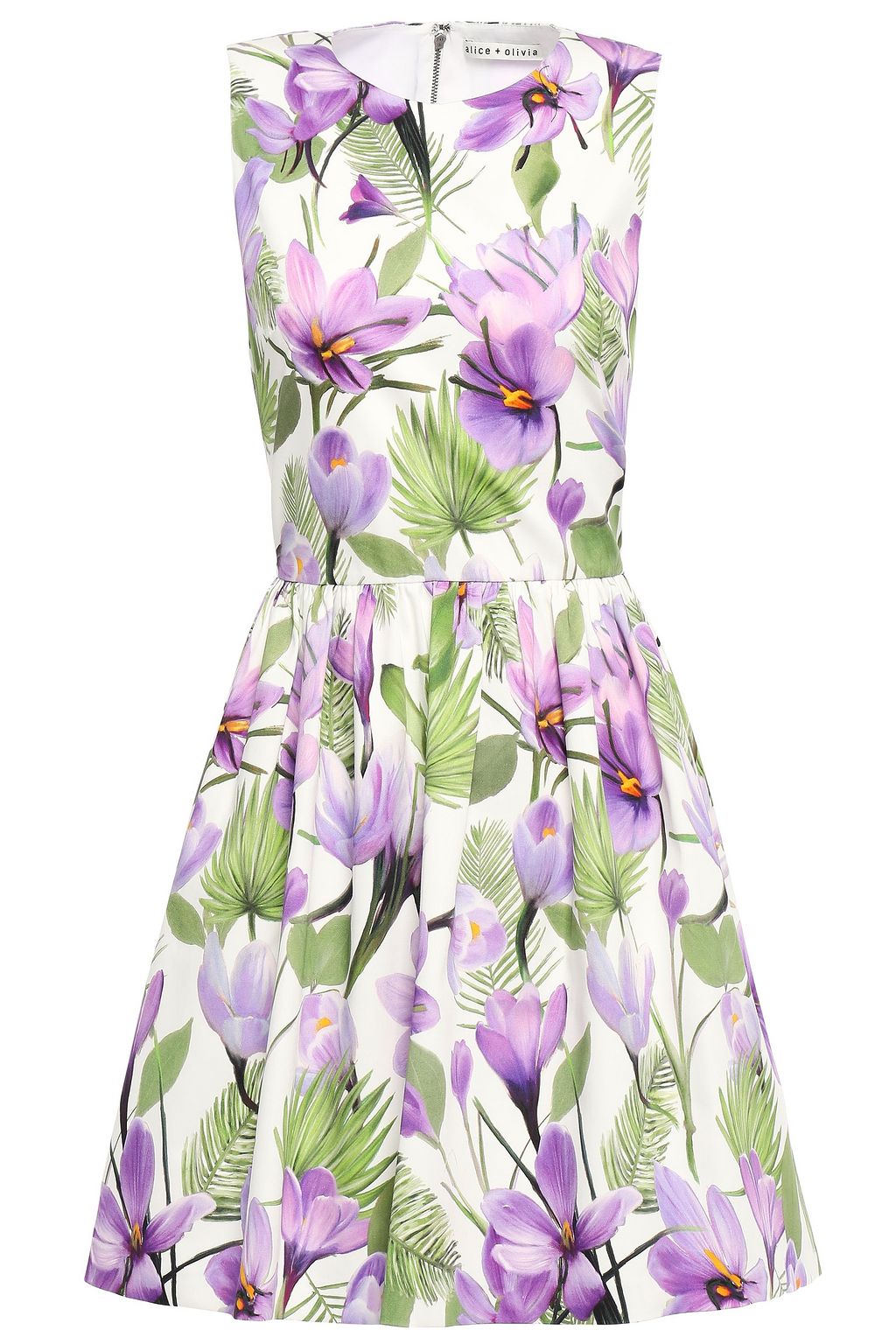 white purple floral dress