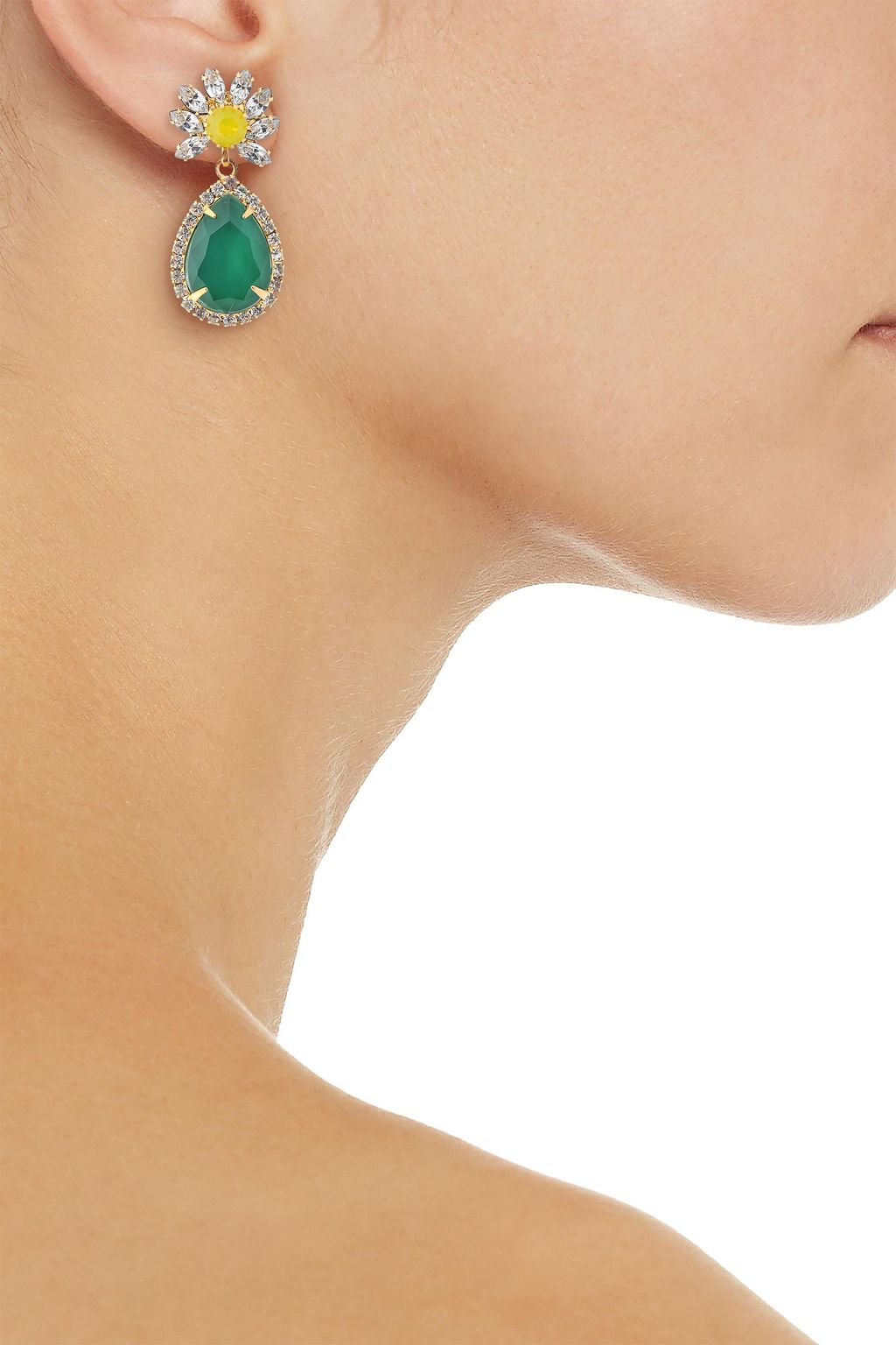 ELIZABETH COLE Loomis 24-karat gold-plated, stone and crystal earrings