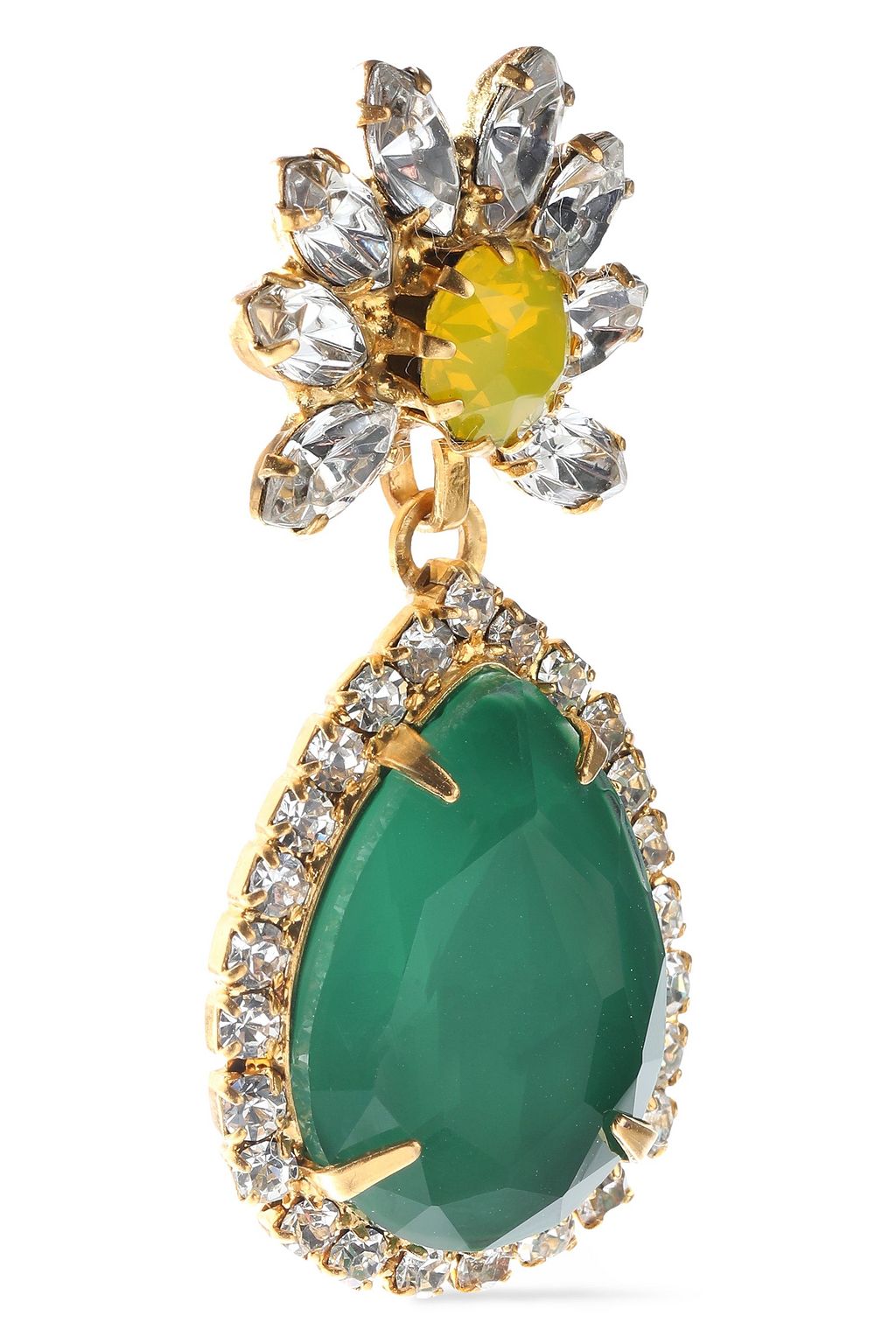 ELIZABETH COLE Loomis 24-karat gold-plated, stone and crystal earrings