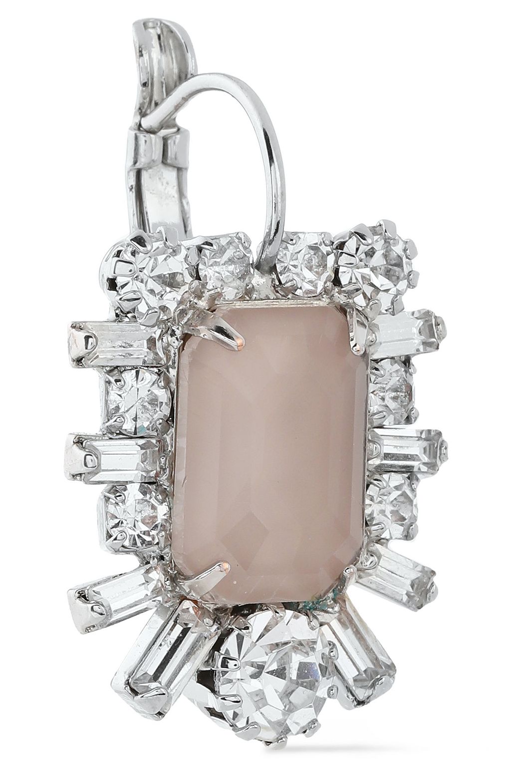 ELIZABETH COLE Petrina rhodium-plated Swarovski crystal and stone earrings