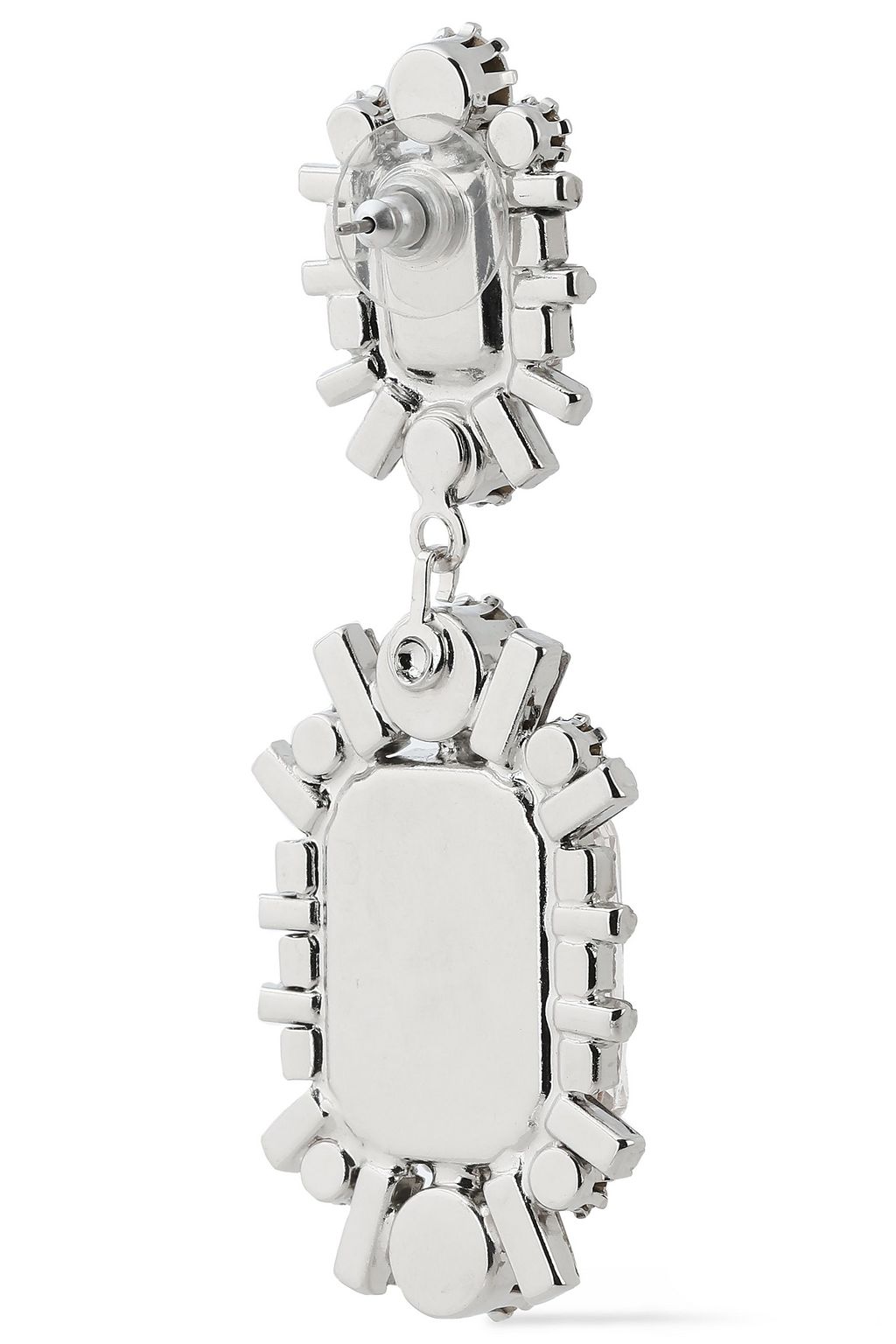 ELIZABETH COLE Piper rhodium-plated Swarovski crystal earrings