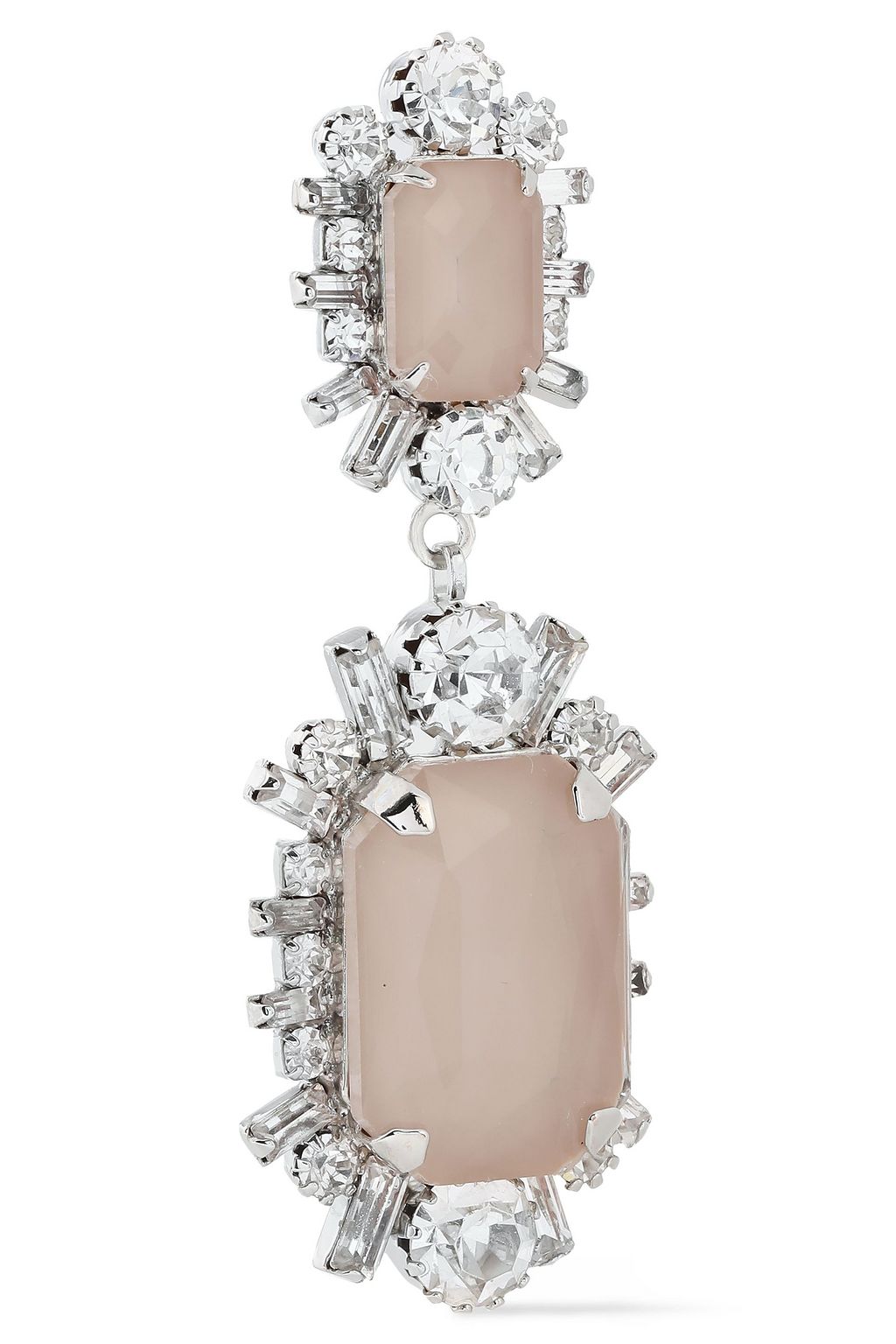 ELIZABETH COLE Piper rhodium-plated Swarovski crystal earrings