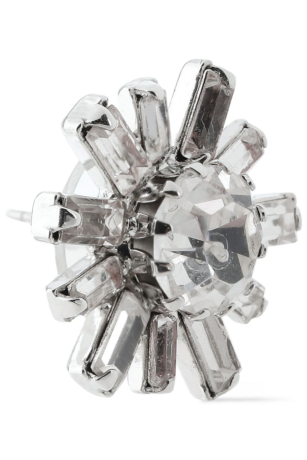 ELIZABETH COLE Silver-tone Swarovski crystal earrings