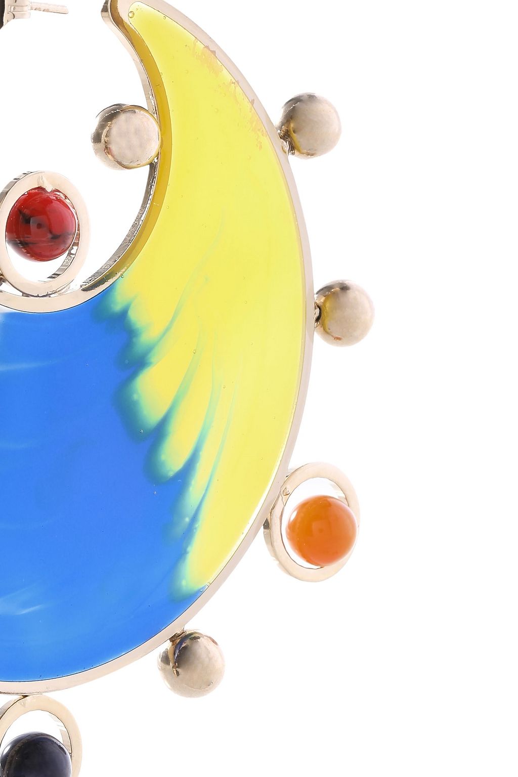 MISSONI Gold-tone, printed resin and enamel earrings