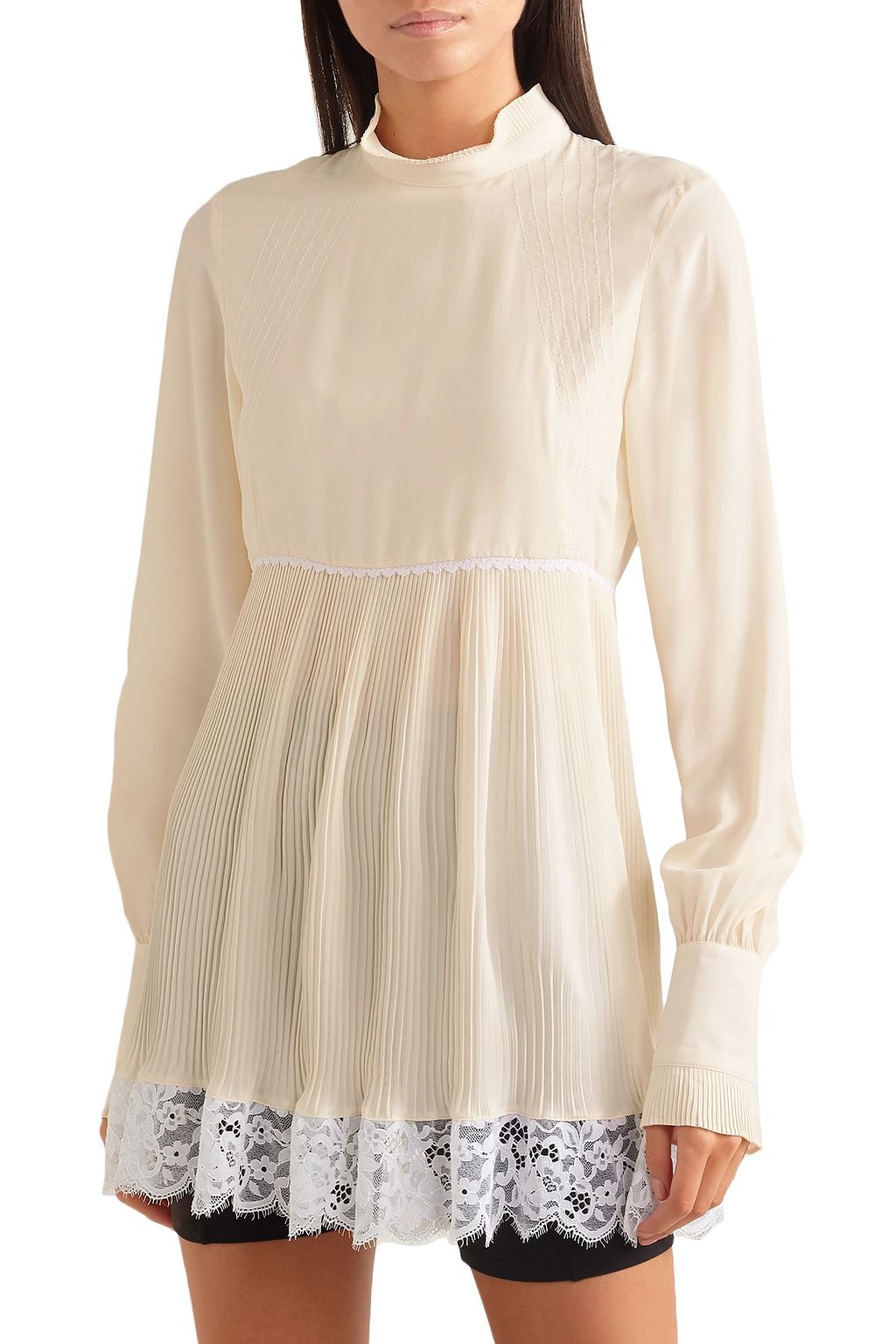 RABANNE Lace-trimmed crepe tunic