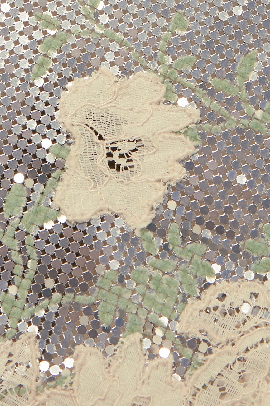 RABANNE Chainmail and lace skirt