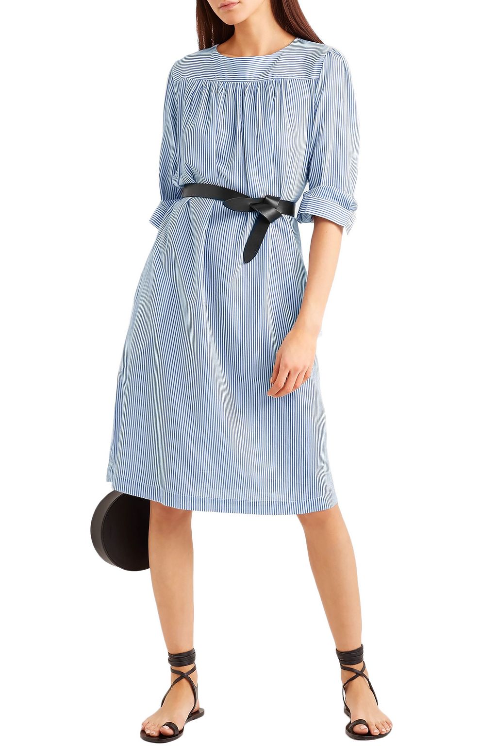 A.P.C. Cassie striped cotton-poplin dress