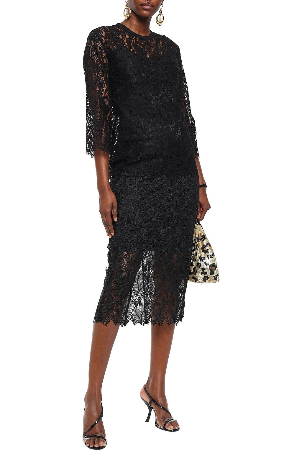 DOLCE&GABBANA スカラップ コードレース トップス