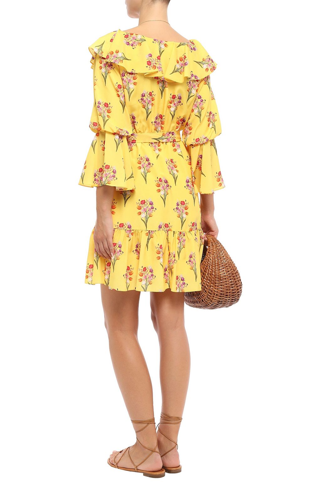 BORGO DE NOR Lou Lou ruffled floral-print crepe de chine mini dress