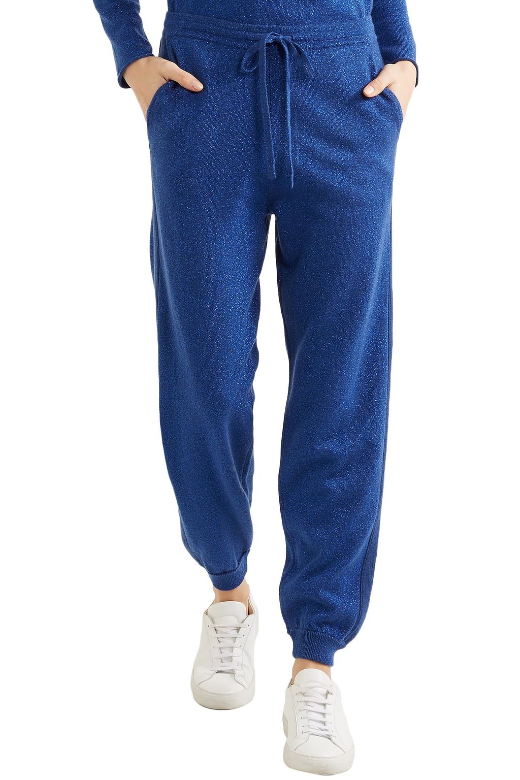 ALLUDE Metallic wool and cashmere-blend track pants