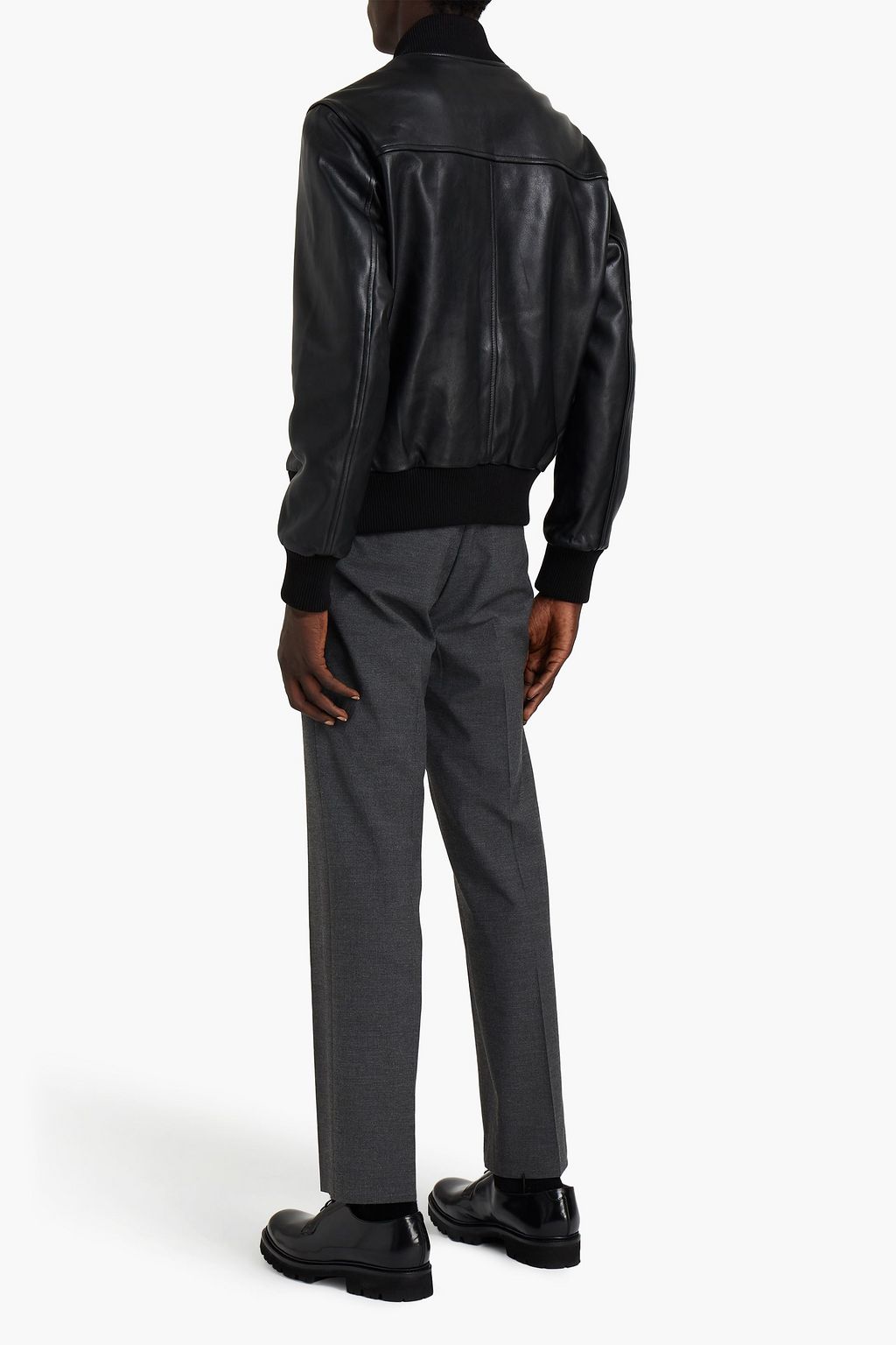 SANDRO Leather bomber jacket
