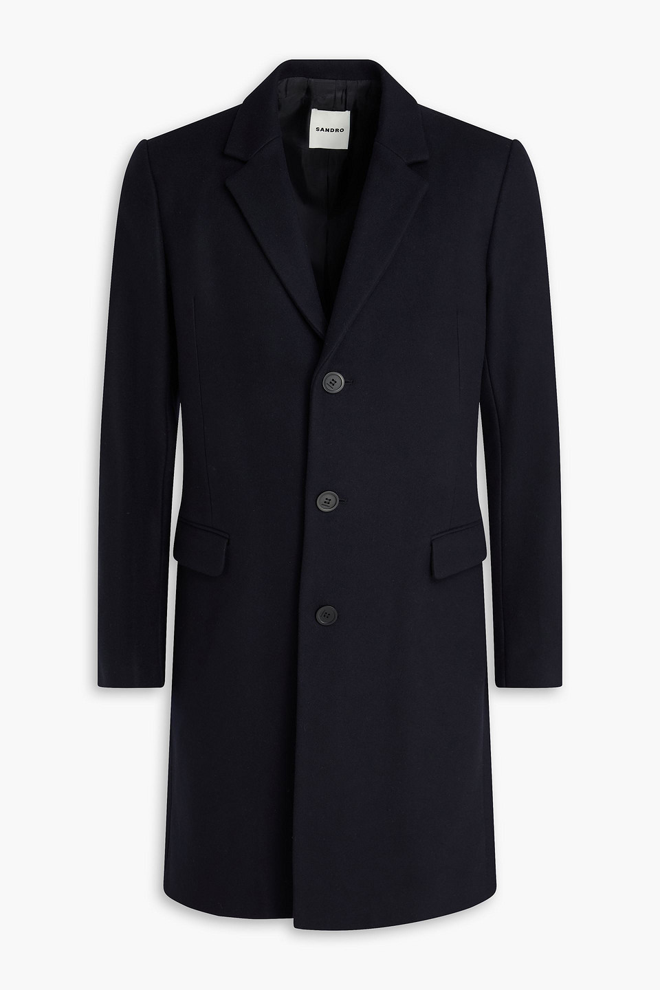 SANDRO WOOL-BLEND FELT COAT