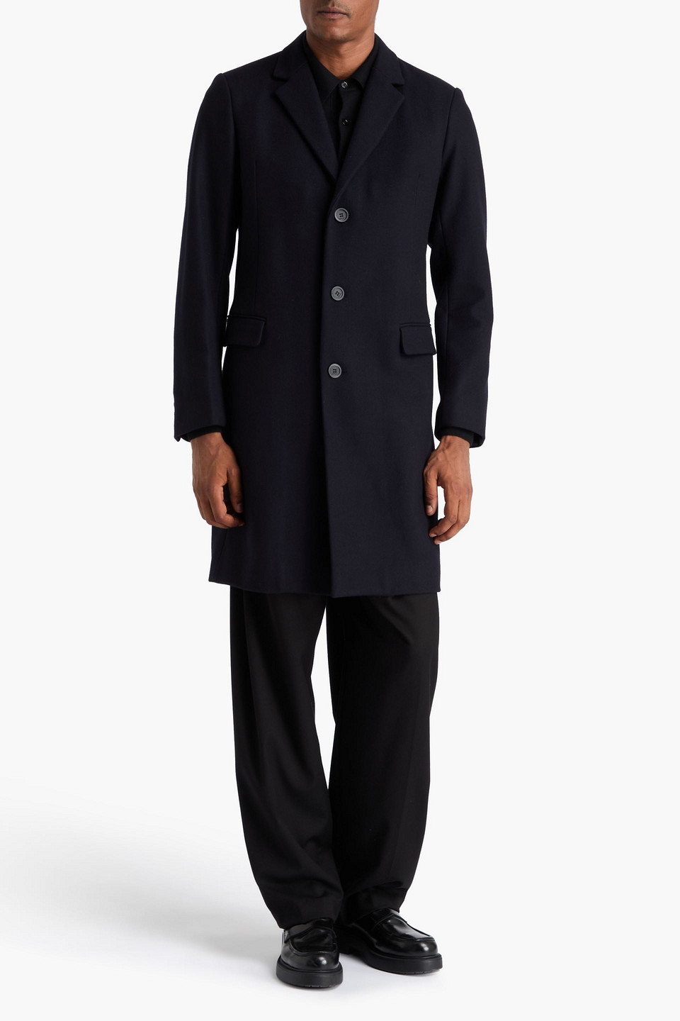 SANDRO WOOL-BLEND FELT COAT