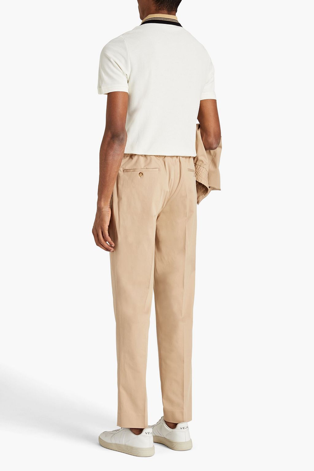 SANDRO Tapered cotton-blend twill pants