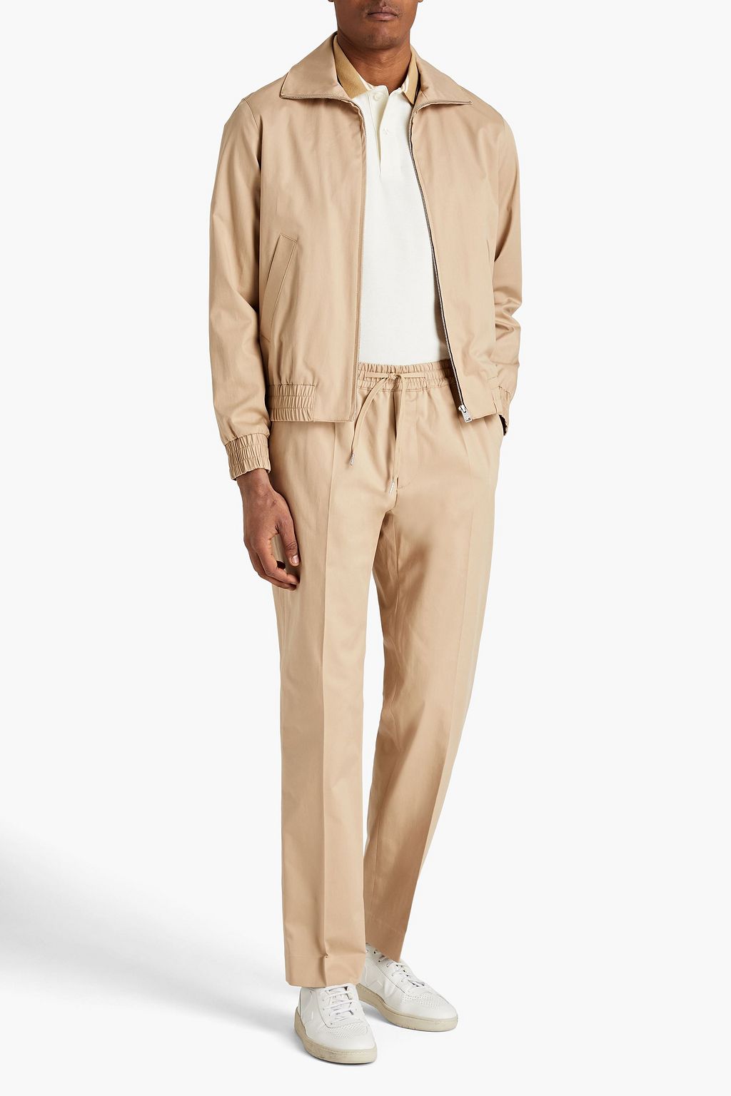 SANDRO Tapered cotton-blend twill pants