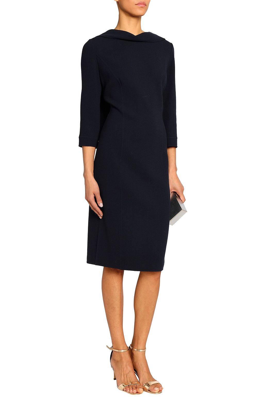 OSCAR DE LA RENTA Wool-blend crepe dress