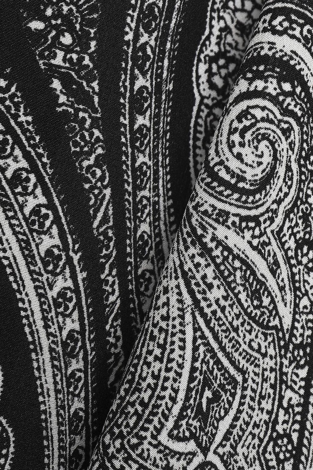 MCQUEEN Cold-shoulder printed silk-chiffon mini dress