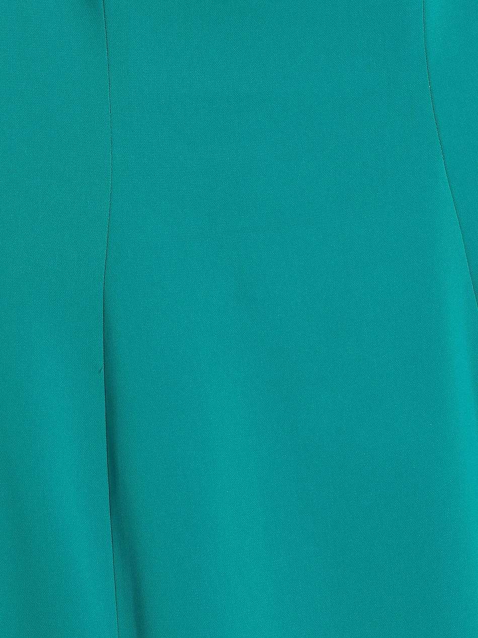 off-the-shoulder crepe gown