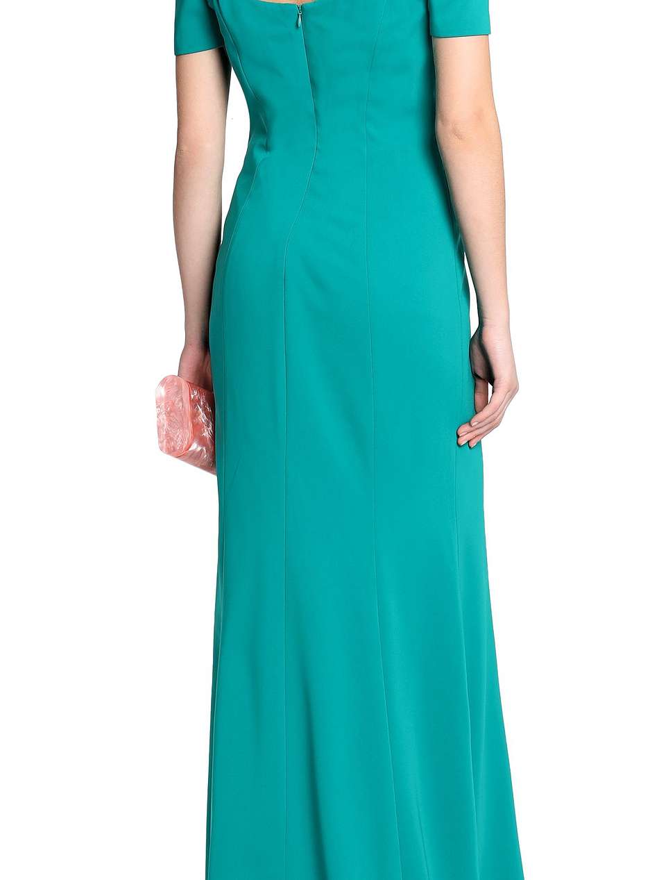 off-the-shoulder crepe gown