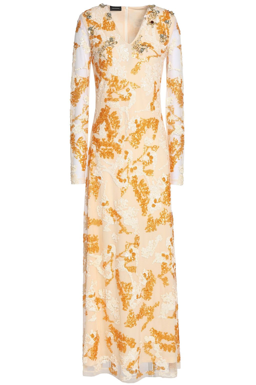 yellow tulle maxi dress