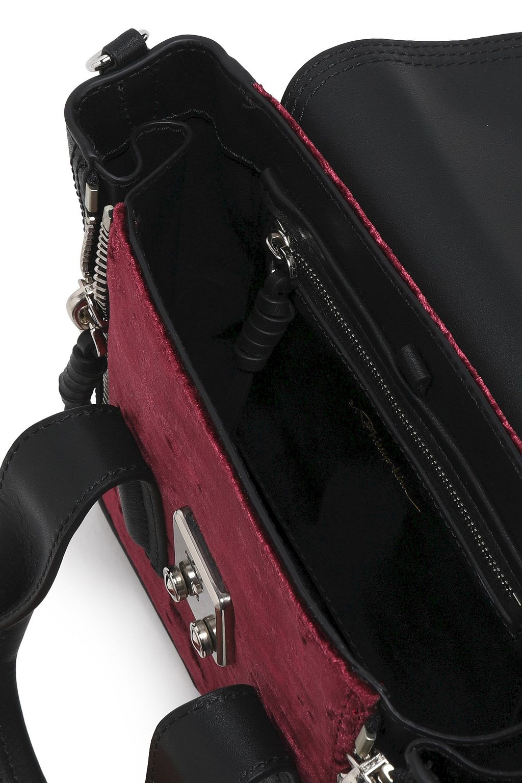 3.1 PHILLIP LIM Pashli leather-trimmed crushed-velvet shoulder bag
