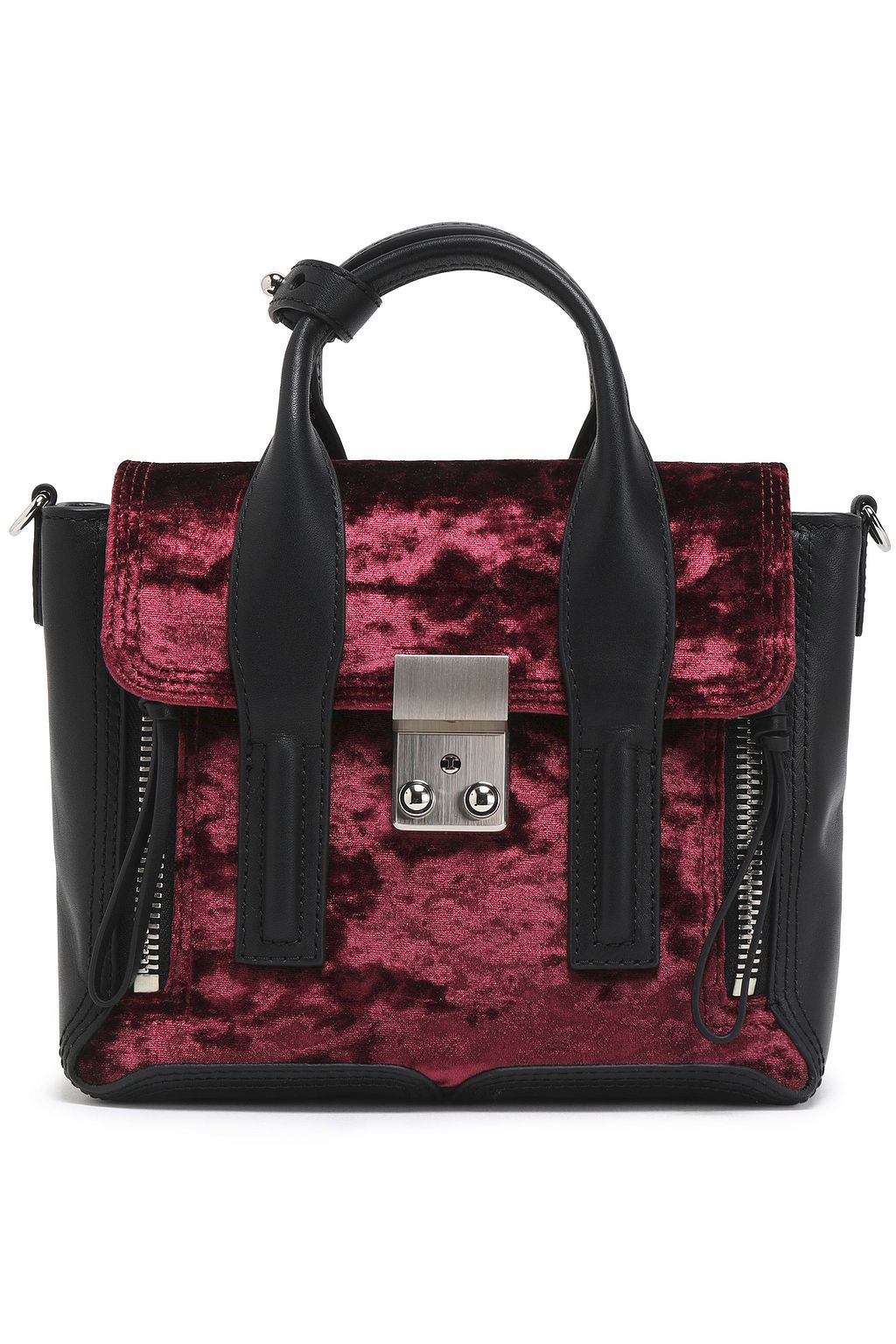3.1 PHILLIP LIM Pashli leather-trimmed crushed-velvet shoulder bag