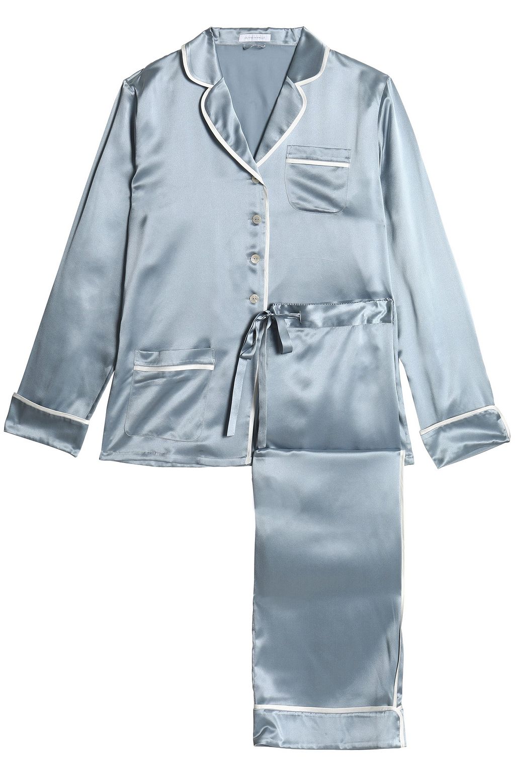 baby blue satin pyjamas