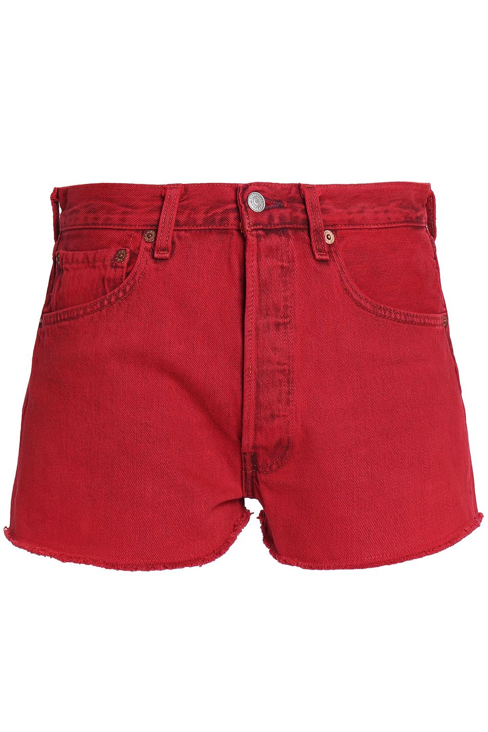 levi's frayed denim shorts