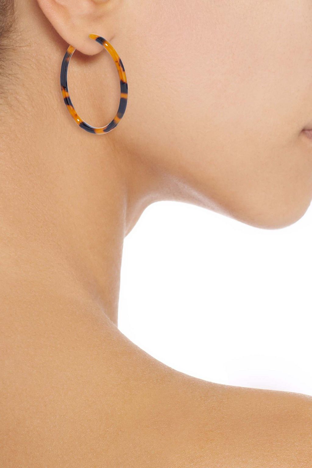 KENNETH JAY LANE Tortoiseshell resin hoop earrings