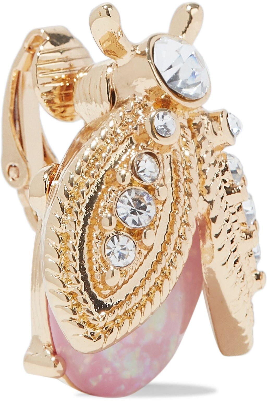 KENNETH JAY LANE Gold-tone, stone and crystal clip earrings