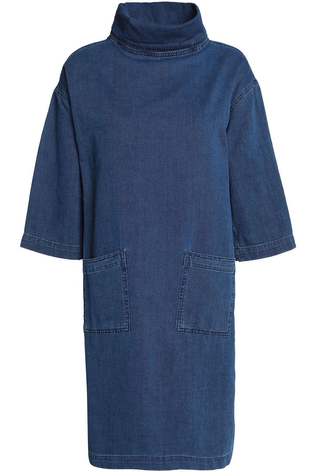 denim dress with turtleneck