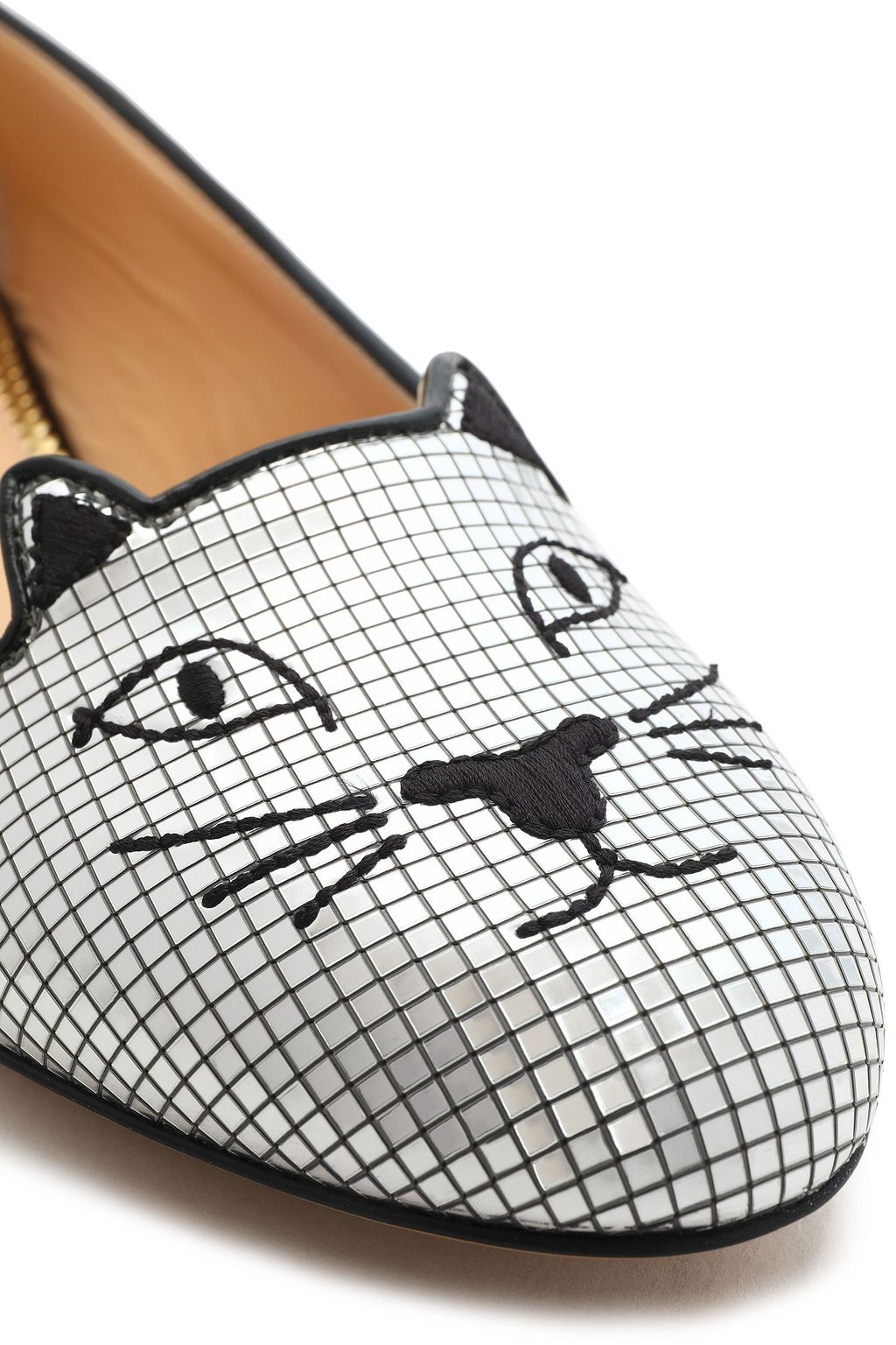 CHARLOTTE OLYMPIA Metallic embellished loafers
