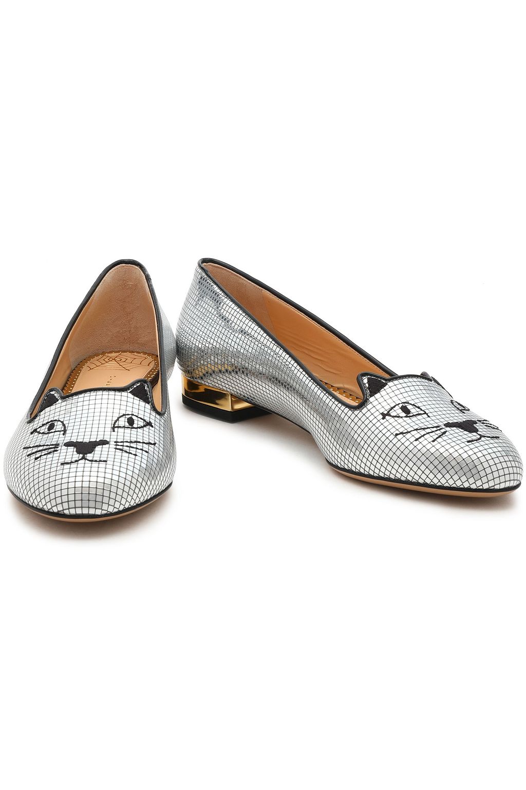 CHARLOTTE OLYMPIA Metallic embellished loafers