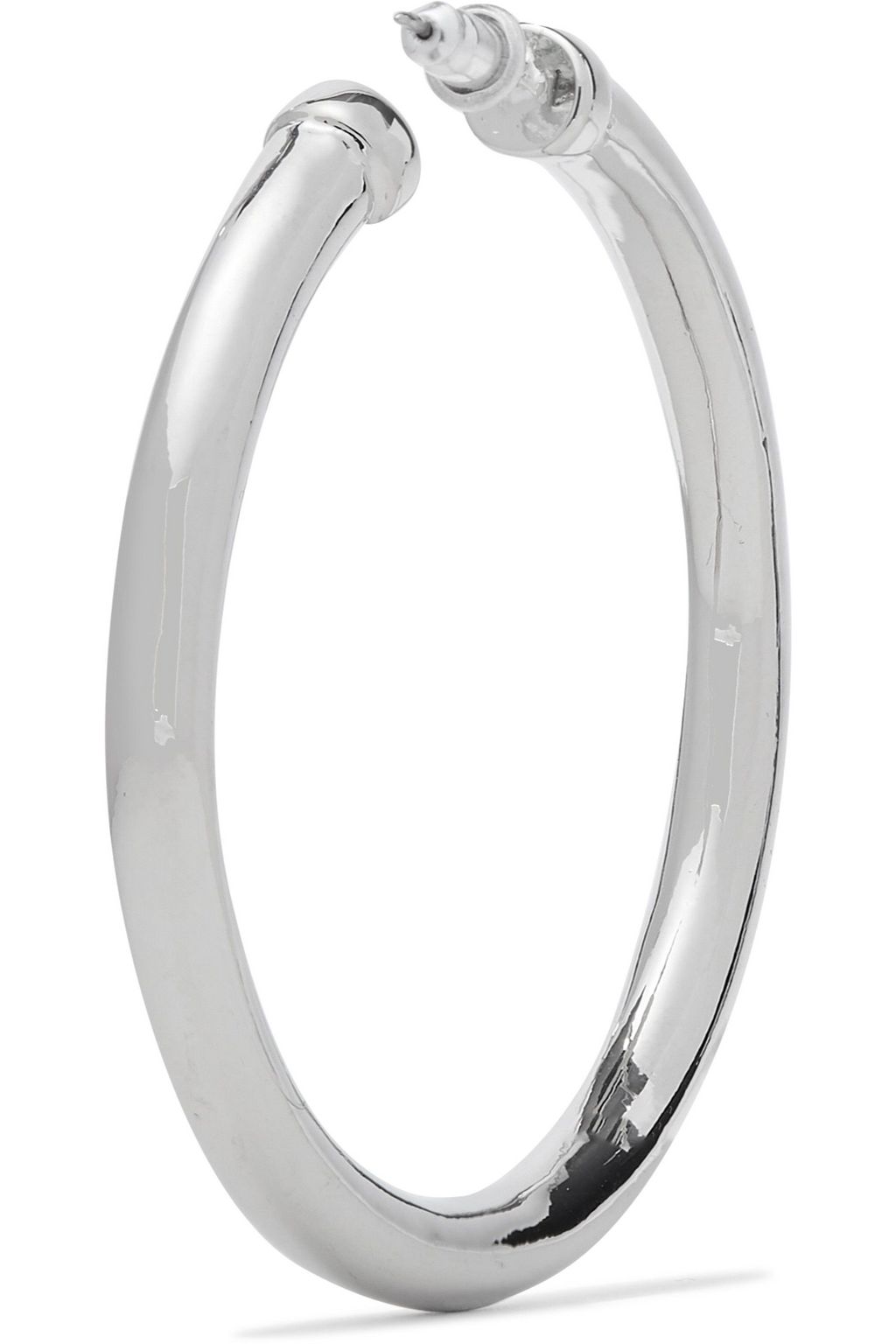 KENNETH JAY LANE Rhodium-plated hoop earrings
