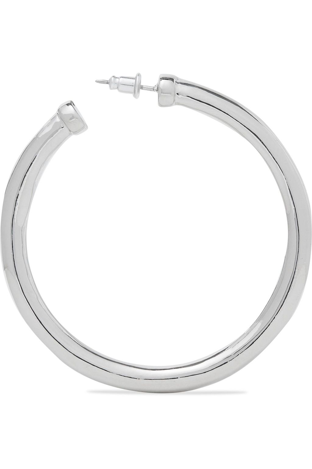 KENNETH JAY LANE Rhodium-plated hoop earrings