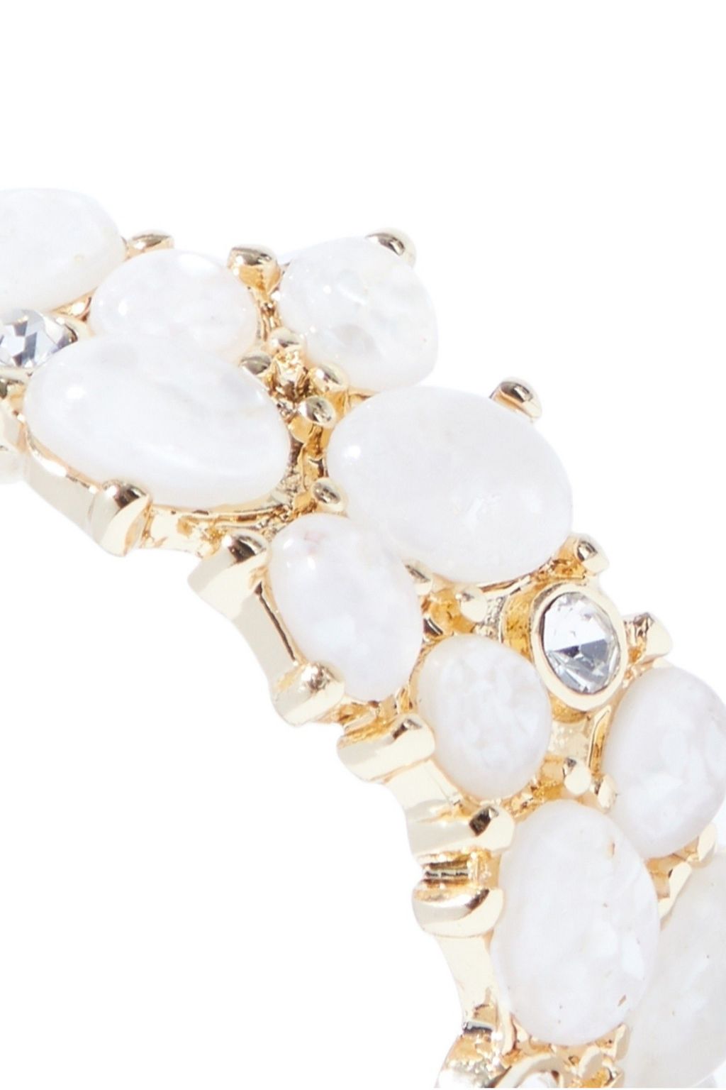KENNETH JAY LANE Gold-tone, stone and crystal hoop earrings