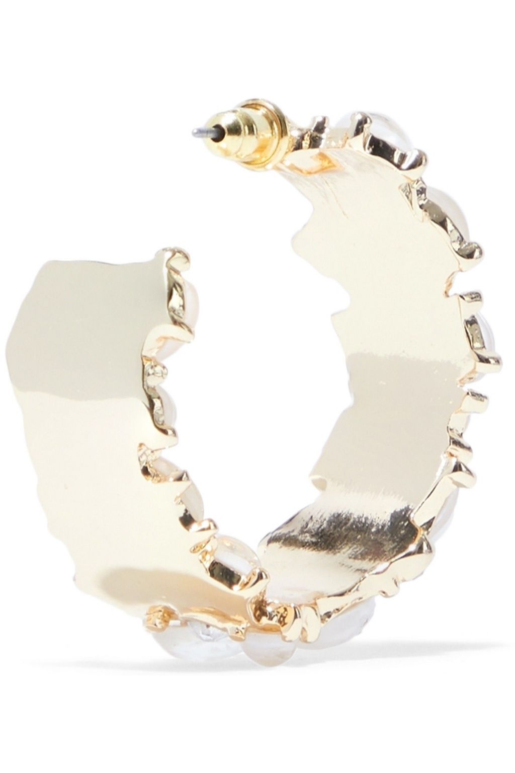 KENNETH JAY LANE Gold-tone, stone and crystal hoop earrings