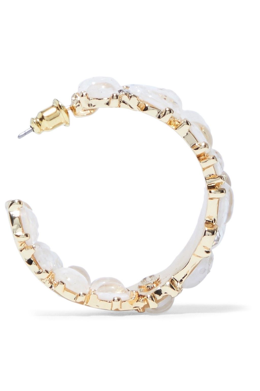 KENNETH JAY LANE Gold-tone, stone and crystal hoop earrings