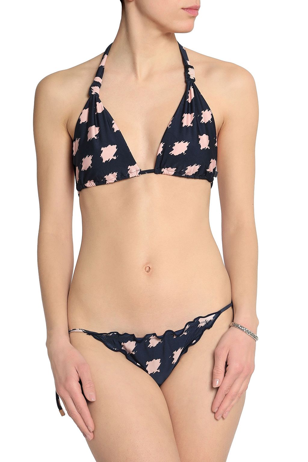 VIX PAULA HERMANNY Ruffle-trimmed printed low-rise bikini briefs