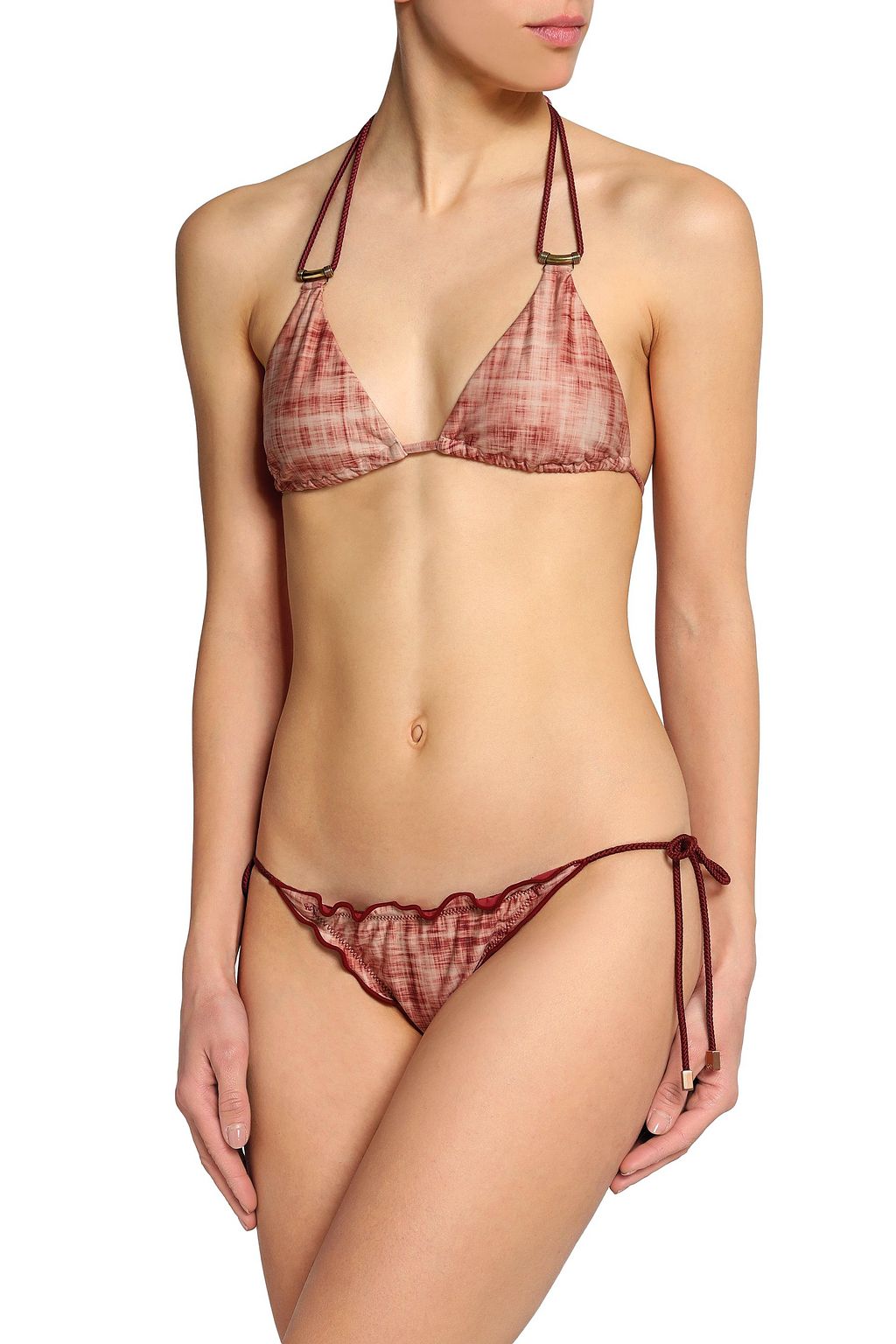 VIX PAULA HERMANNY Ruffle-trimmed printed low-rise bikini briefs