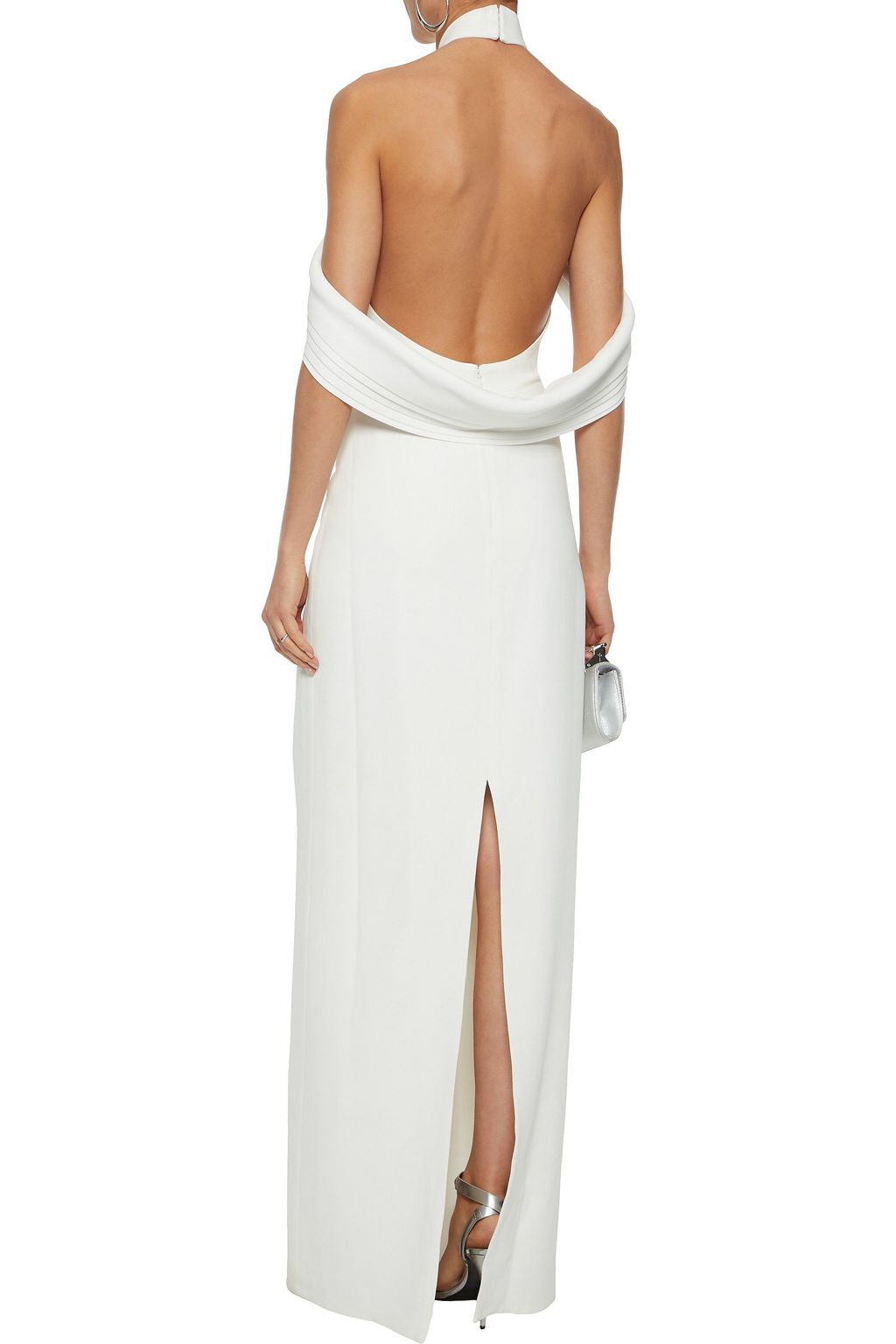 BRANDON MAXWELL Draped crepe halterneck gown